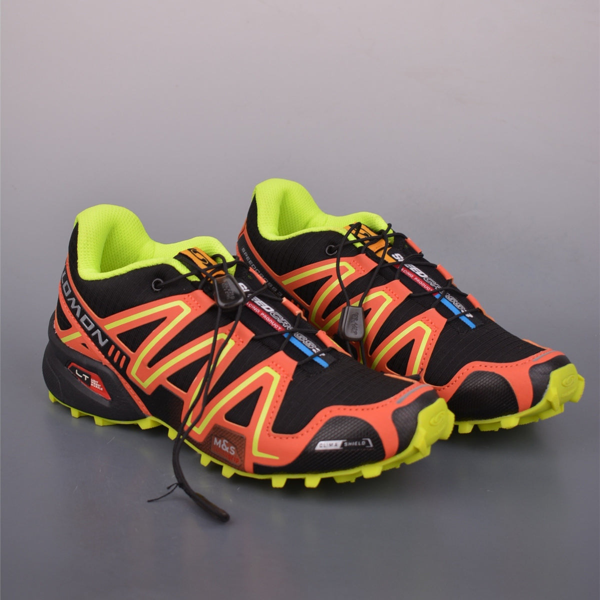 Salomon Speed Cross 4 BlackOrangeNeon Yellow Sneakers 412777