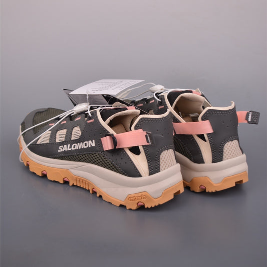 Salomon solamphibian greyolive greenpink river tracing sneakers L47750800