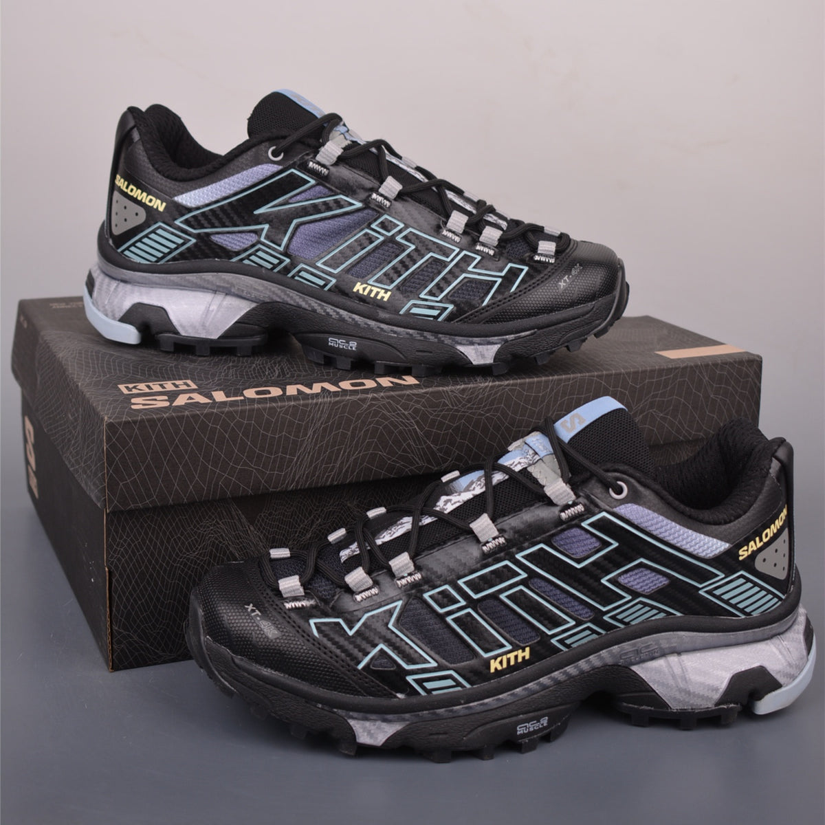 Kith x Salomon XT-4K Black Alloy Blue Fog L45450800