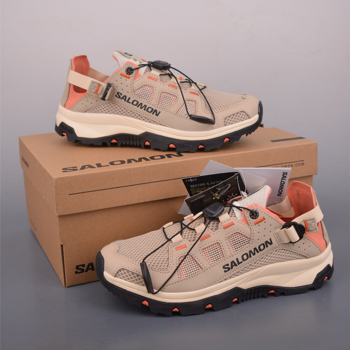 Salomon solamphibian off-white orange river tracing sneakers L47432400